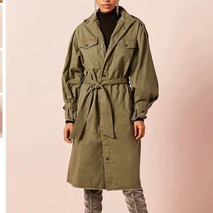 NWT Forever 21 Belted Jacket Utility Long Military